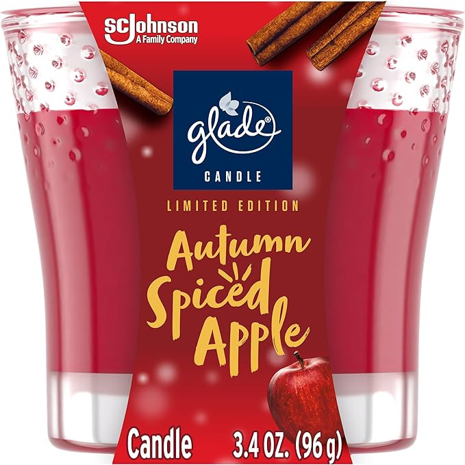 Glade Candle Jar, Air Freshener, Autumn Spiced Apple, Limited Edition Scent, 3.4 Oz | Amazon (US)