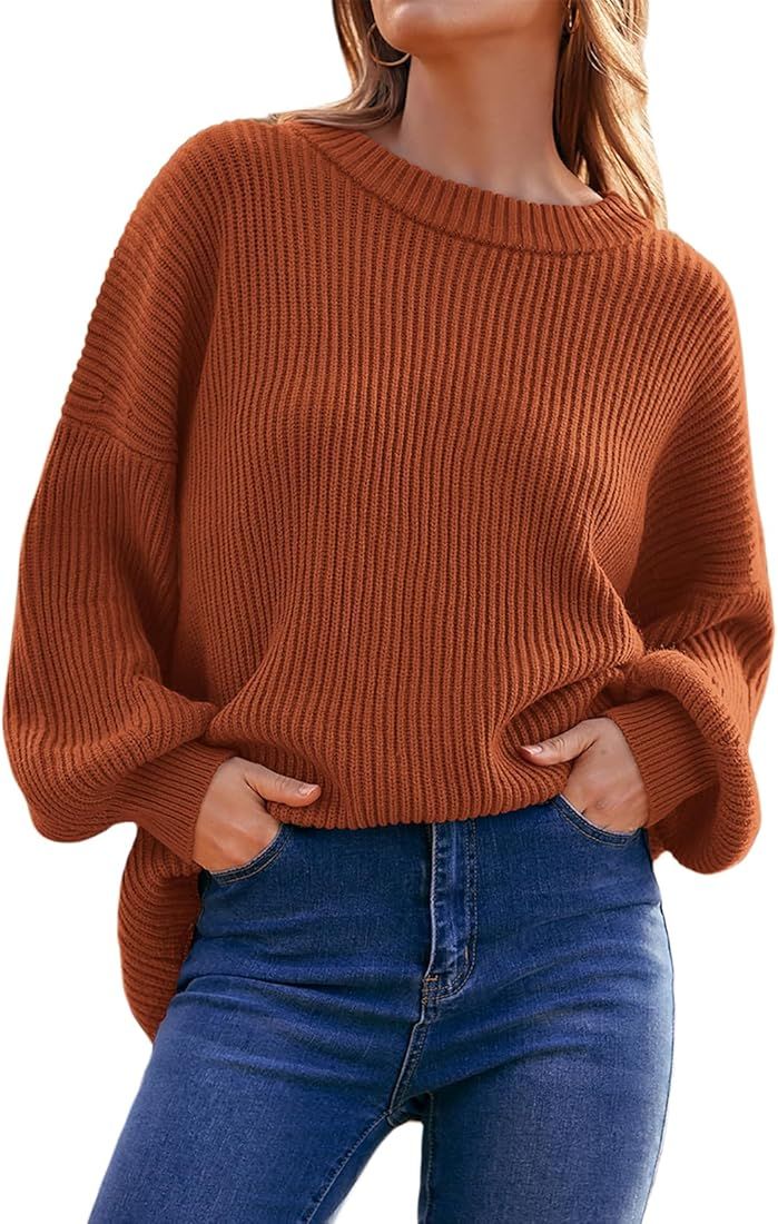PRETTYGARDEN Womens Sweaters Fall 2023 Oversized Chunky Knitted Pullover Sweater Casual Long Slee... | Amazon (US)