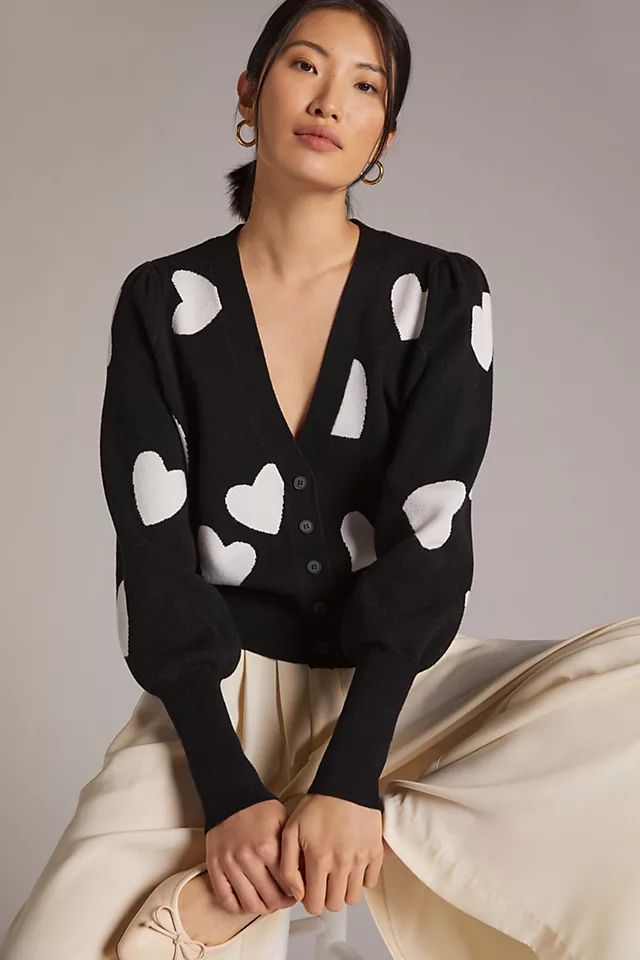 Maeve Lily Hearts Cardigan | Anthropologie (US)