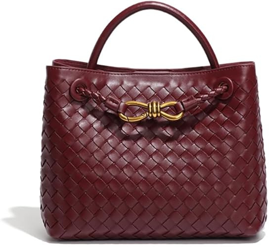 Women's Handmade Woven Top-handle Bag Ladies' Fashion Leather Shoulder Handbag Crossbody Purse | Amazon (US)