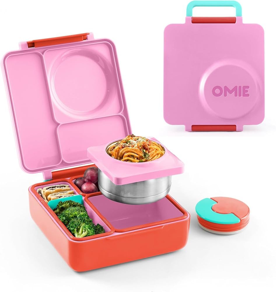 OmieBox Bento Box for Kids - Insulated with Leak Proof Thermos Food Jar - 3 Compartments, Two Tem... | Amazon (US)