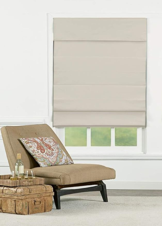DEZ Furnishings 3QIV620720 Insulating Cordless Roman Shades, 62W x 72L Inches, Ivory | Amazon (US)