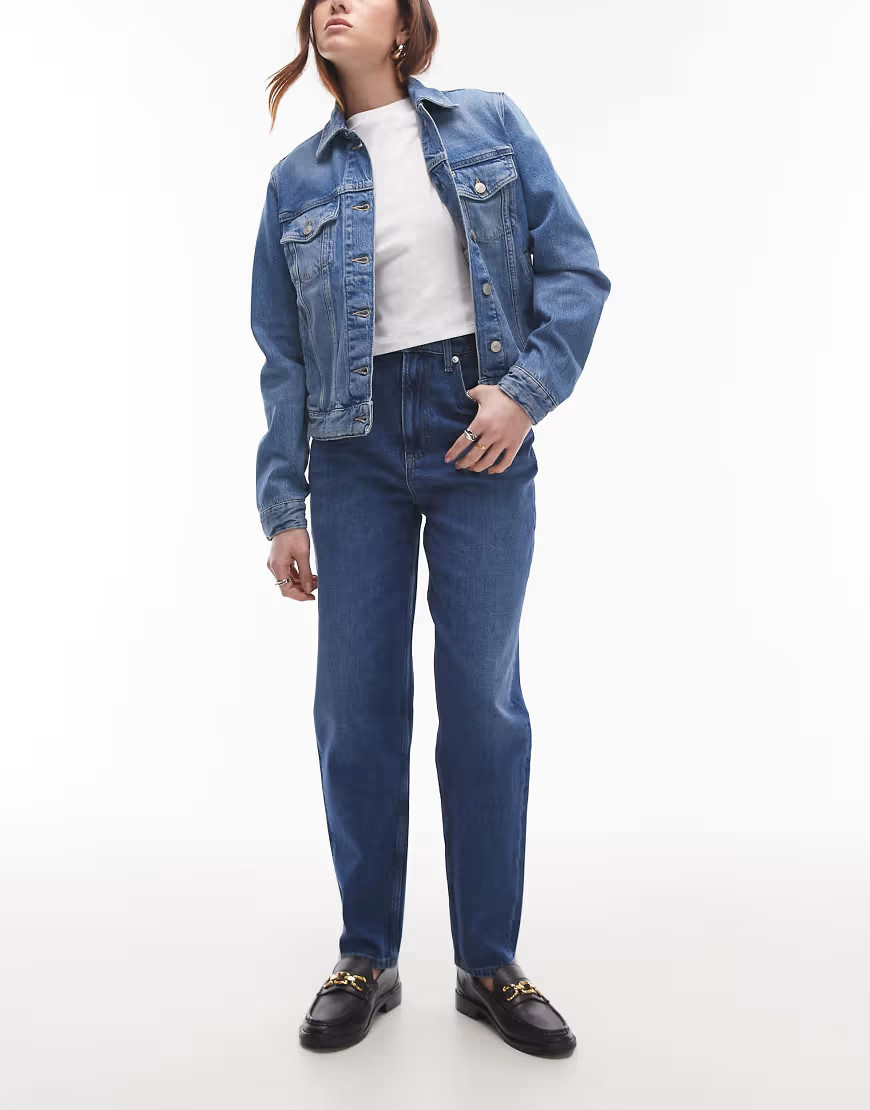 Tommy Jeans mom jeans in blue mid wash | ASOS (Global)