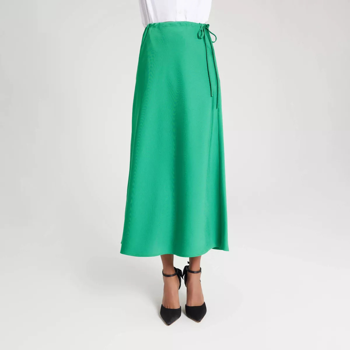 Women's Textured Satin Side-Tie Skirt - A New Day™ | Target