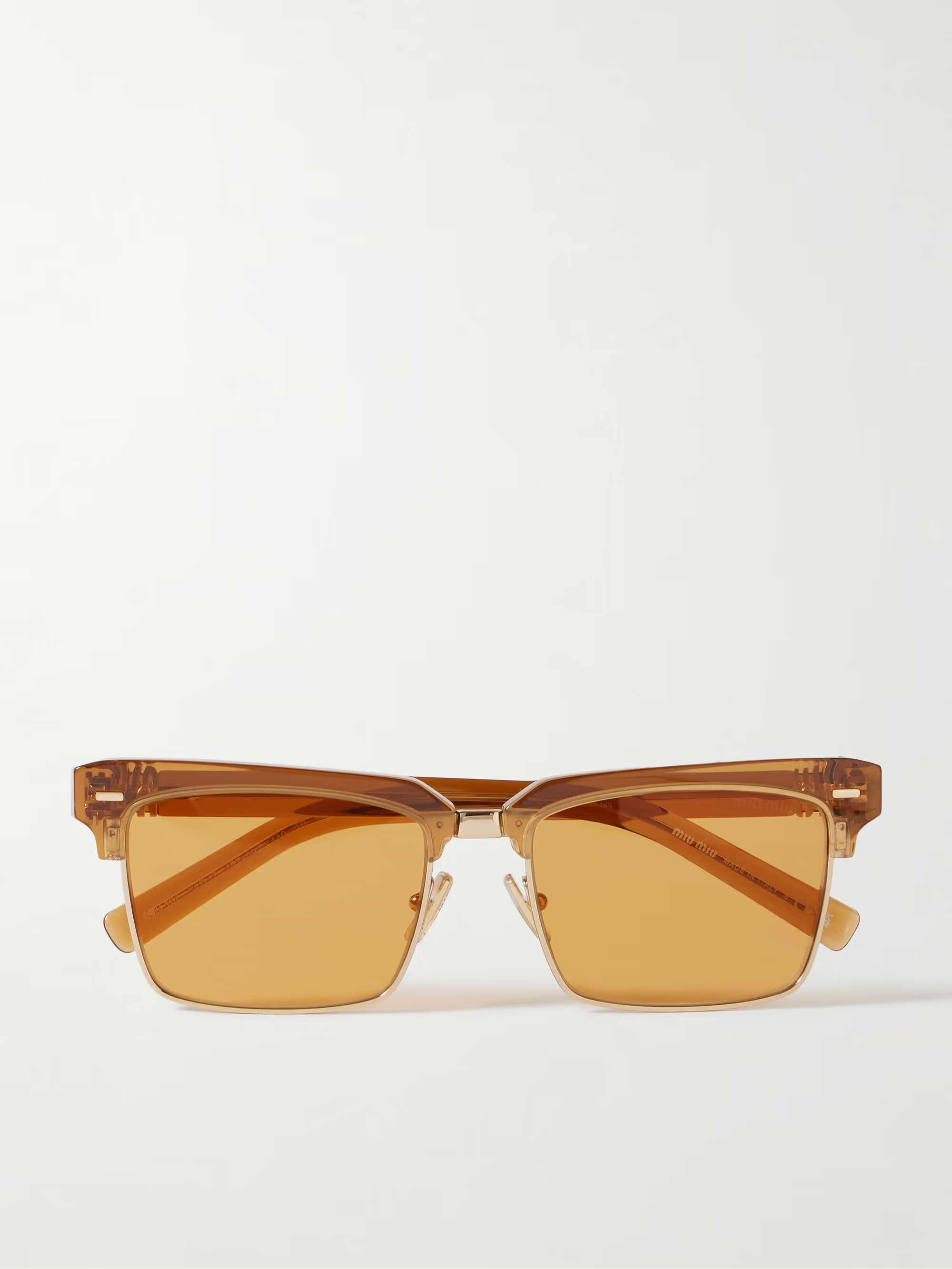 Square-frame acetate and gold-tone sunglasses | NET-A-PORTER (US)