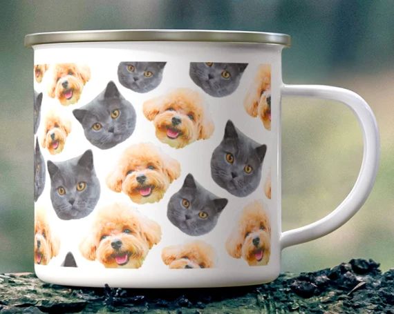 Custom Camping Mug With Pet Faces - Custom Campfire Mugs Dog Cat Photo - Personalized Pet Mug - C... | Etsy (US)