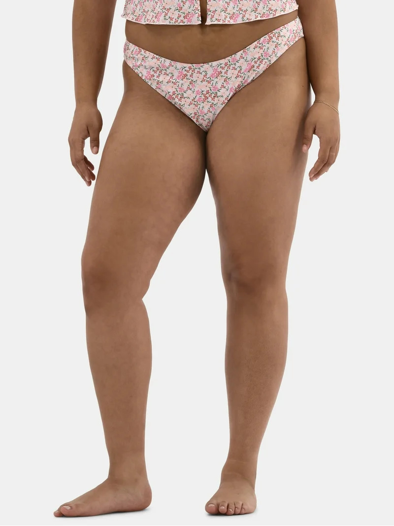 No Boundaries High Leg Mid Rise Cheeky Bikini Bottom, Sizes XXS-XL | Walmart (US)