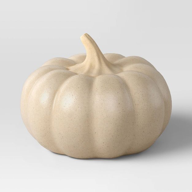 Small Ceramic Pumpkin Cream - Threshold™, Target Fall Decor, Neutral Fall Decor, Neutral Pumpkins | Target