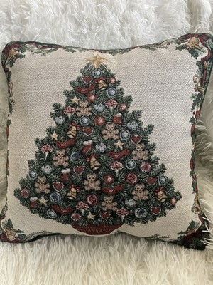 Vintage Tapestry Christmas Tree Teddy Bears Accent Pillow Classic Holiday Decor | eBay US