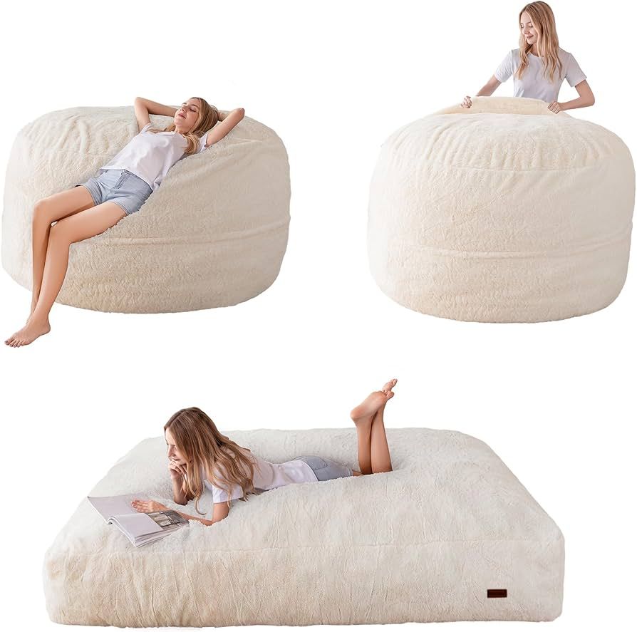 MAXYOYO Giant Bean Bag Chair Bed for Adults, Convertible Beanbag Folds from Lazy Chair to Floor M... | Amazon (US)