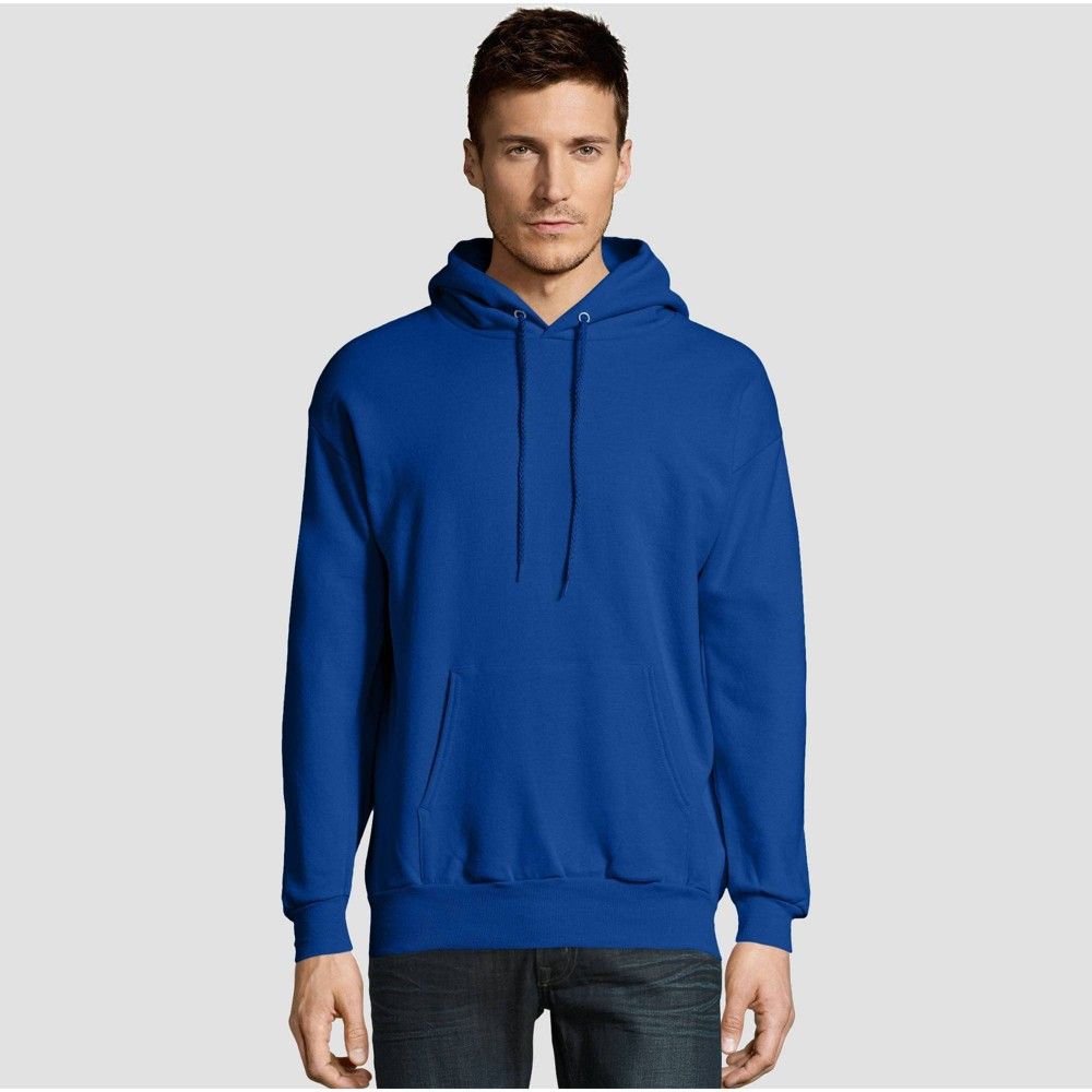 Hanes Men's EcoSmart Fleece Pullover Hooded Sweatshirt - Royal Blue S, Men's, Size: Small | Target