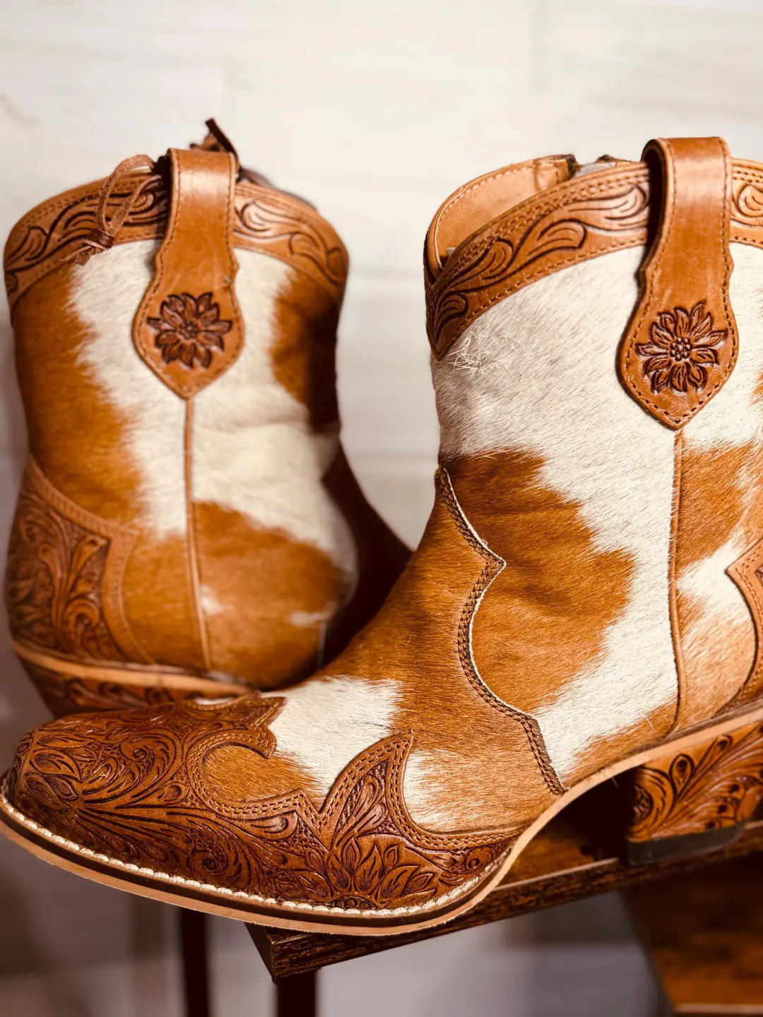 Hand Tooled Cowhide Boots Size 9 (exact Boots in Photo Will Be Sent) - Etsy | Etsy (US)