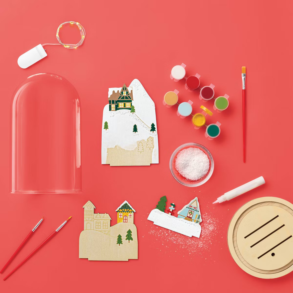 Christmas Craft Lit Dome Ski Village Painting Kit - Mondo Llama™ | Target