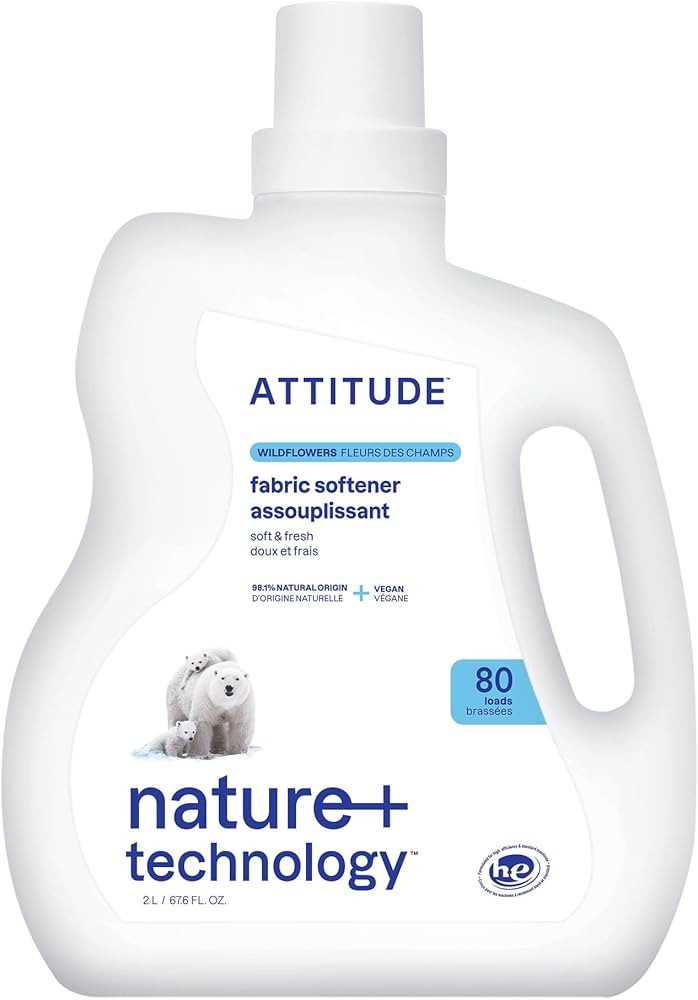 ATTITUDE Liquid Fabric Softener, Plant-Based & Vegan, HE Compatible, Naturally Derived, Wildflowe... | Amazon (US)