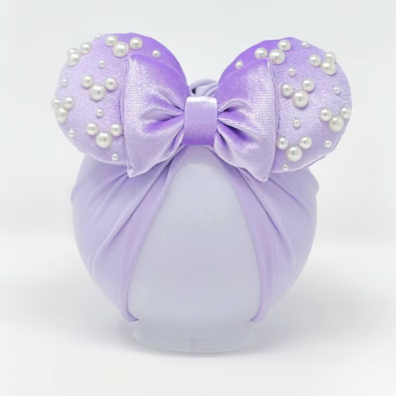 Violet Velvet Minnie Ears Headwrap Minnie Ears Turban Minnie Ears for Babies Magic Kingdom Ears -... | Etsy (US)