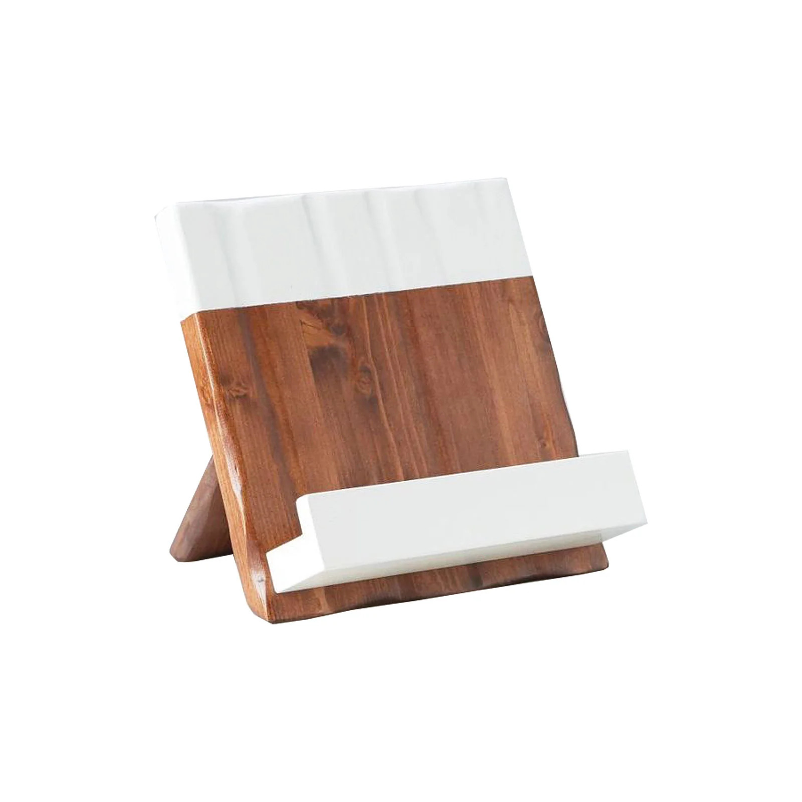 White and Natural Cookbook Stand | Brooke & Lou | Brooke and Lou