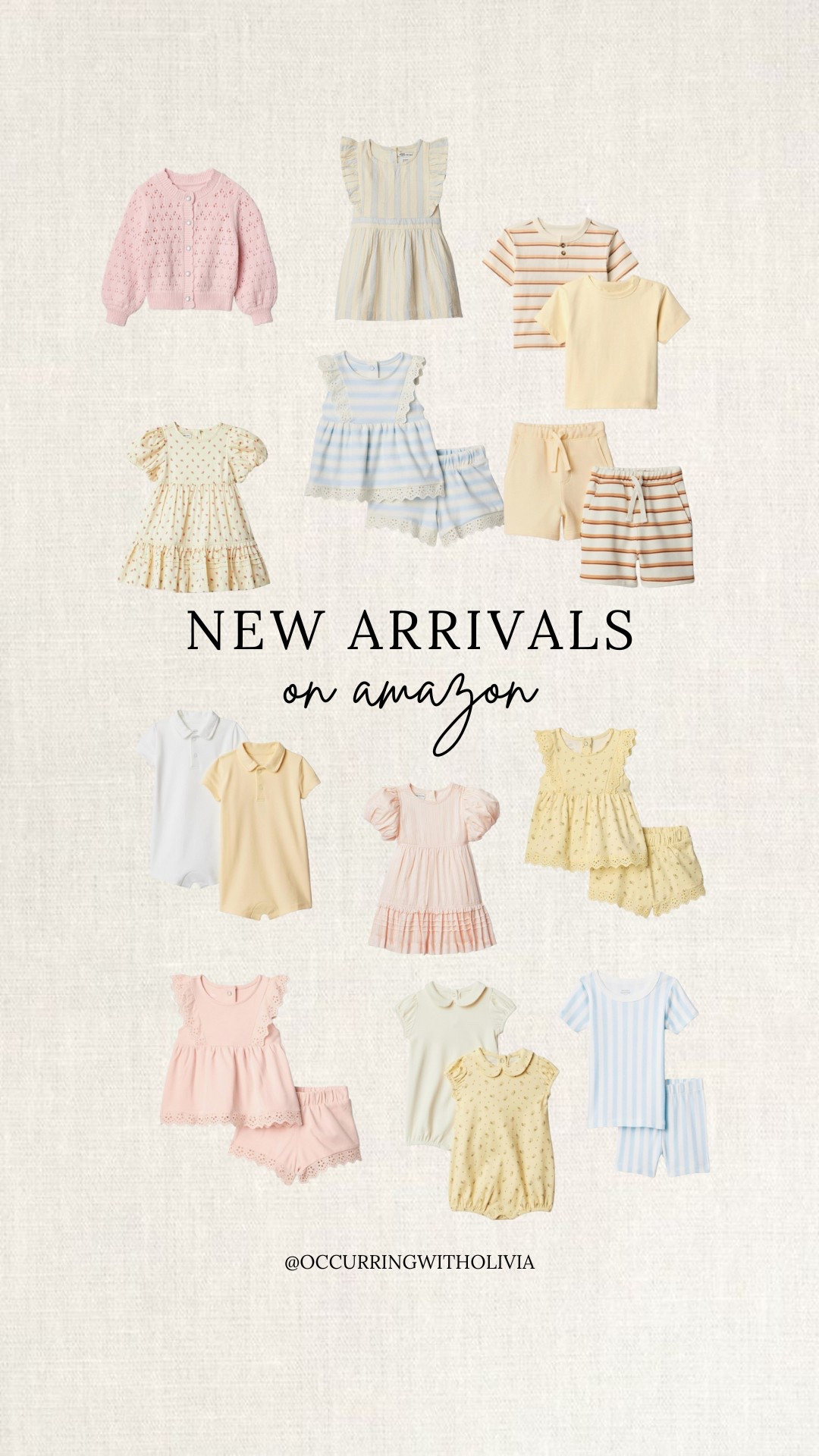 amazon x sofia grainge new arrivals!🌸🌼 these colors are giving spring and summer vibes at an affordable price!👏🏻 cute baby and toddler sets, dresses, shirts, shorts, rompers and more! 

#LTKSeasonal #LTKBaby #LTKKids