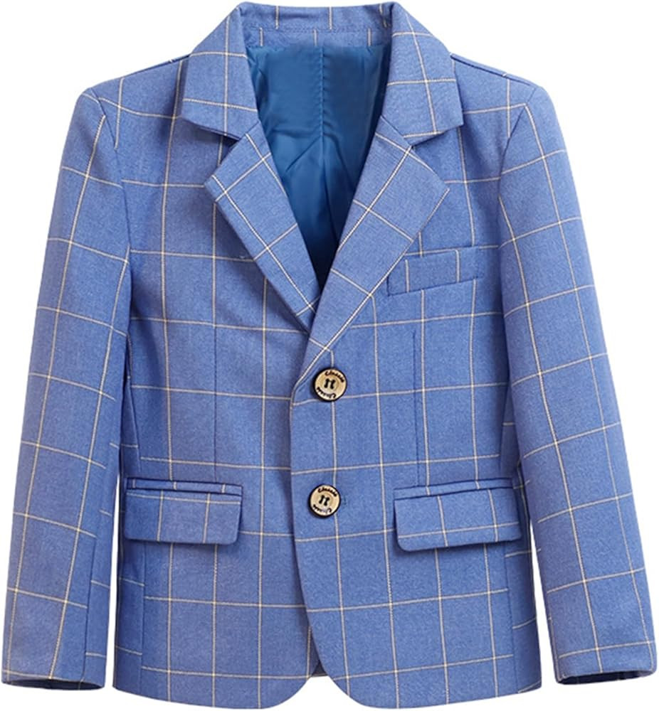 Little and Big Boy's Formal Blazers Casual Button Suit Jackets Dress School Sport Coats | Amazon (US)