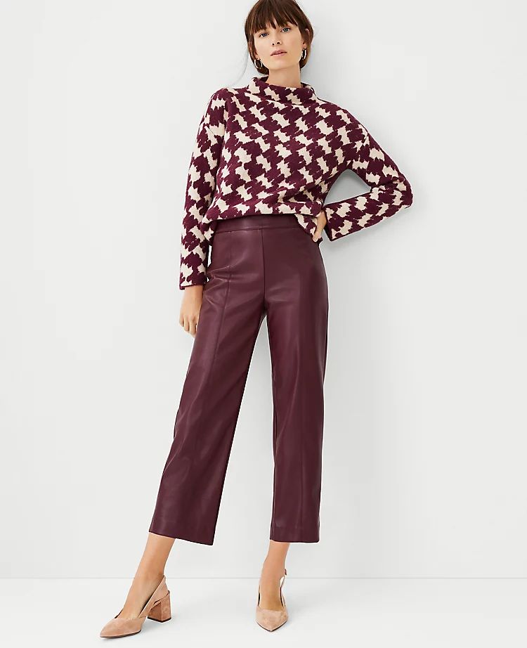 The Faux Leather Easy Straight Crop Pant | Ann Taylor (US)