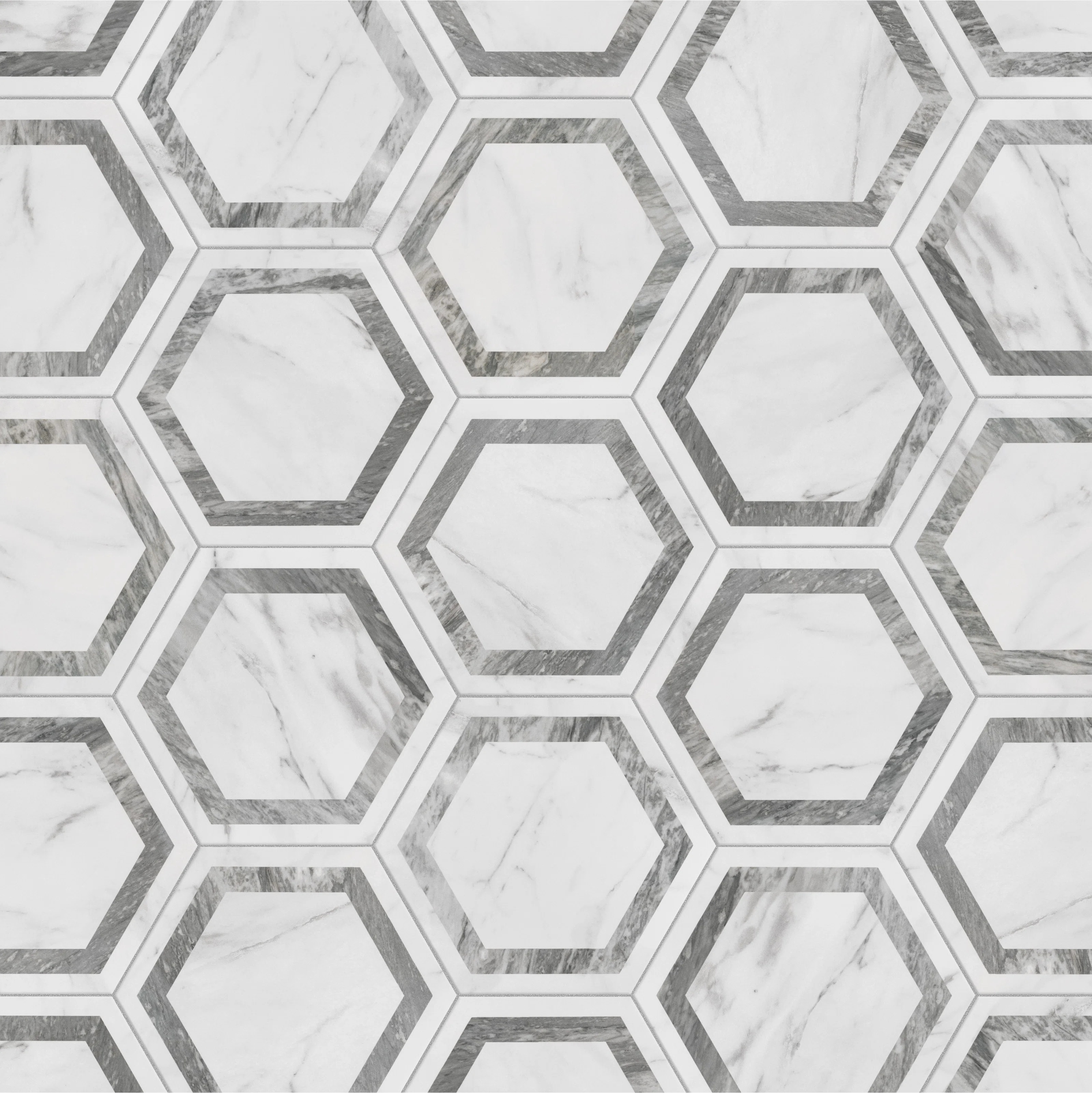 Marbilia Hex Venato w/Biotech 11" x 13" Porcelain Marble Look Wall & Floor Tile (Set of 14) | Wayfair North America