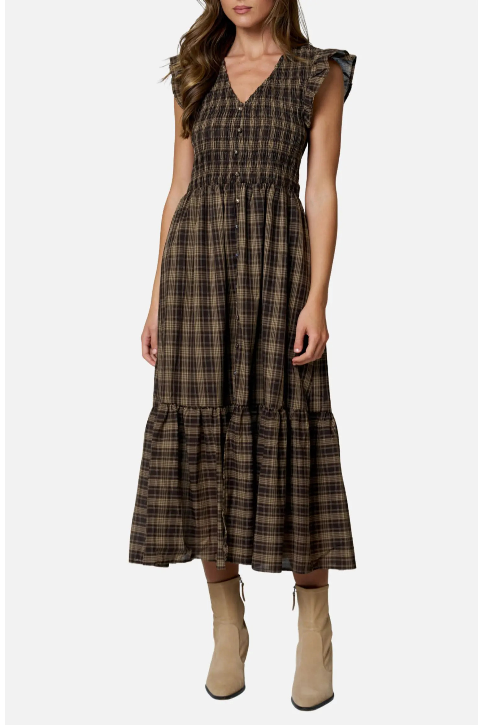 Blu Pepper Flutter Sleeve Midi Dress (Women) | Nordstromrack | Nordstrom Rack