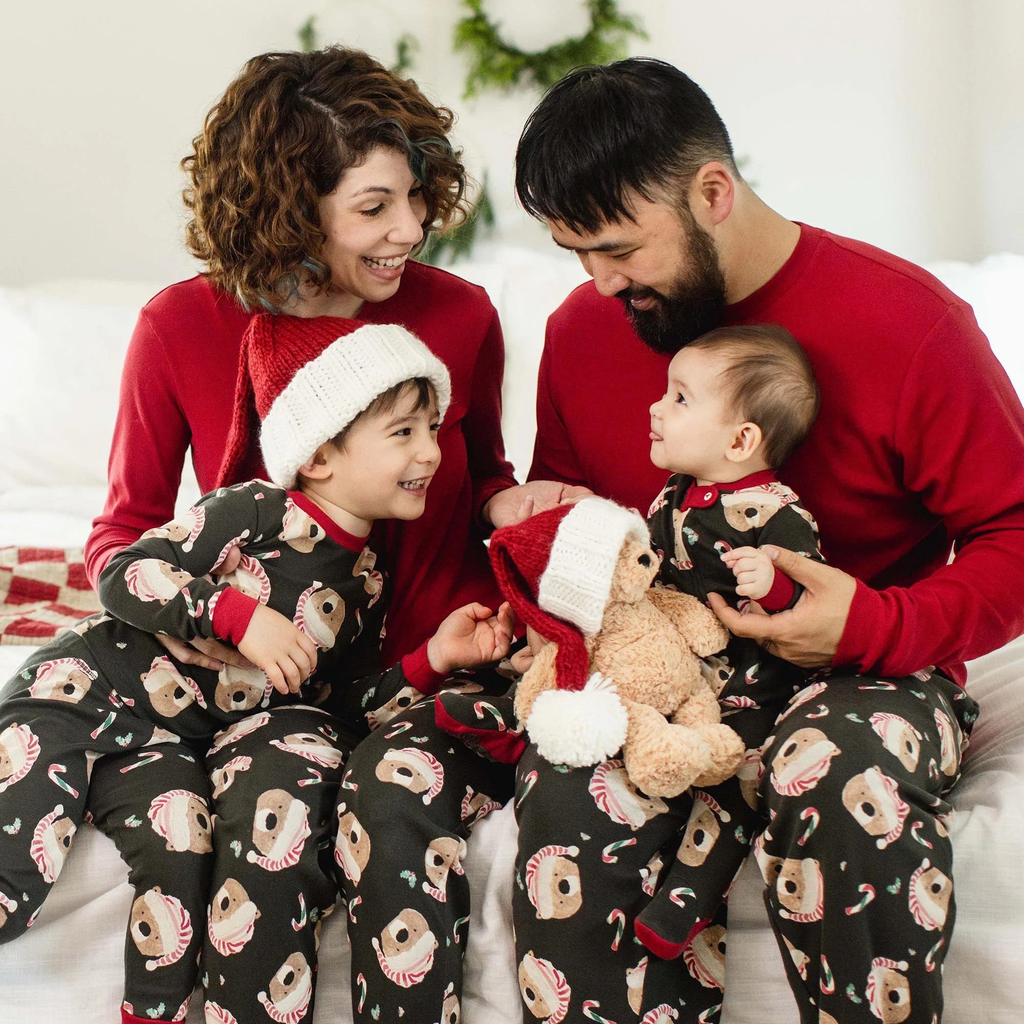 Candy Cane Bears Matching Family Two-Piece Pajamas | Burts Bees Baby