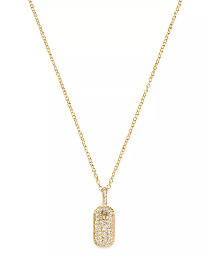 Diamond Dog Tag Pendant Necklace in 14K Yellow Gold, 0.25 ct. t.w. - 100% Exclusive | Bloomingdale's (US)
