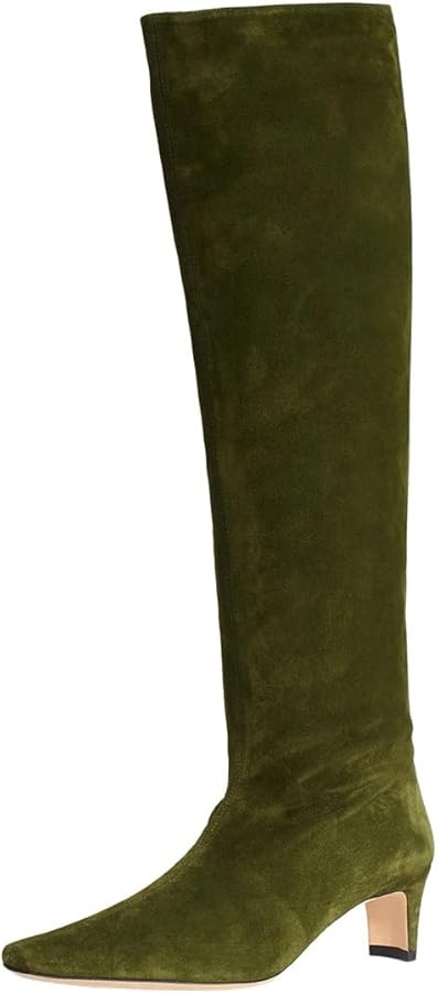 miss left Women Comfortable Low Heel Pull on Knee High Boots Stylish Square Toe Winter Fall Party... | Amazon (US)