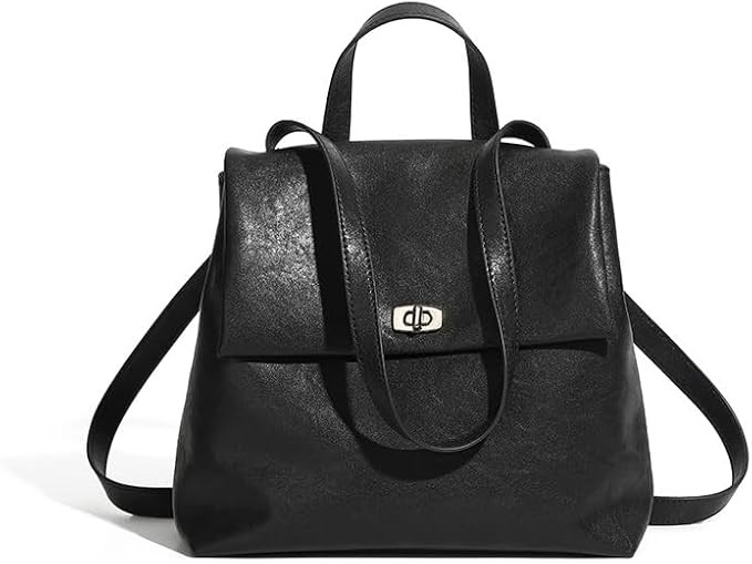 JIUFENG Premium Leather Women's Crossbody Backpack - Fashionable, Large Storage, College-Inspired... | Amazon (US)