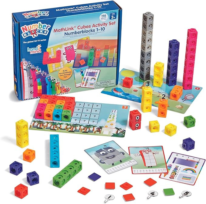 hand2mind MathLink Cubes Numberblocks 1-10 Activity Set, 30 Preschool Learning Activities, Buildi... | Amazon (US)