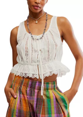Free People Women's Alana Lace Tank Top, Ivory, Small | Belk