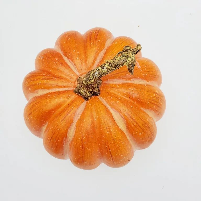 Harvest 8.5 in Natural Tall Yellow/Orange Foam Pumpkin Decoration, Way to Celebrate | Walmart (US)