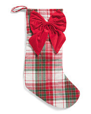 22in Bow Tartan Stocking | Garlands & Trimmings | Marshalls | Marshalls