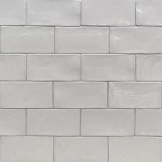 Ivy Hill Tile Catalina Gris 3 in. x 6 in. Polished Ceramic Subway Wall Tile (5.38 sq.ft./case) EX... | The Home Depot