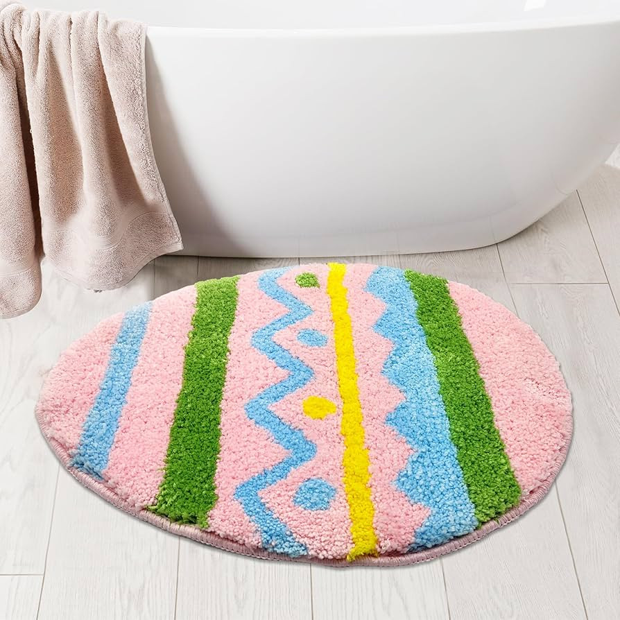 Hexagram Easter Bathroom Rugs, Eggs Easter Rug for Bathroom Decor, Farmhouse Bath Mats, Holiday D... | Amazon (US)