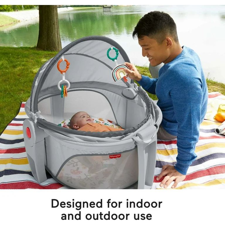 Fisher-Price On-the-Go Baby Dome Portable Bassinet & Play Space with Infant Toys, Whimsical Fores... | Walmart (US)