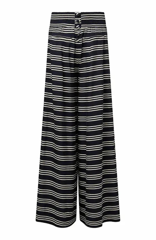 WeWoreWhat Button Front Palazzo Pant in Dk Navy/offwh at Nordstrom, Size X-Small | Nordstrom