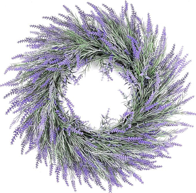 Winter Spring Summer Lavender Door Wreath 20Inch Front Door Wreath All Seasons Wreaths Purple Art... | Amazon (US)