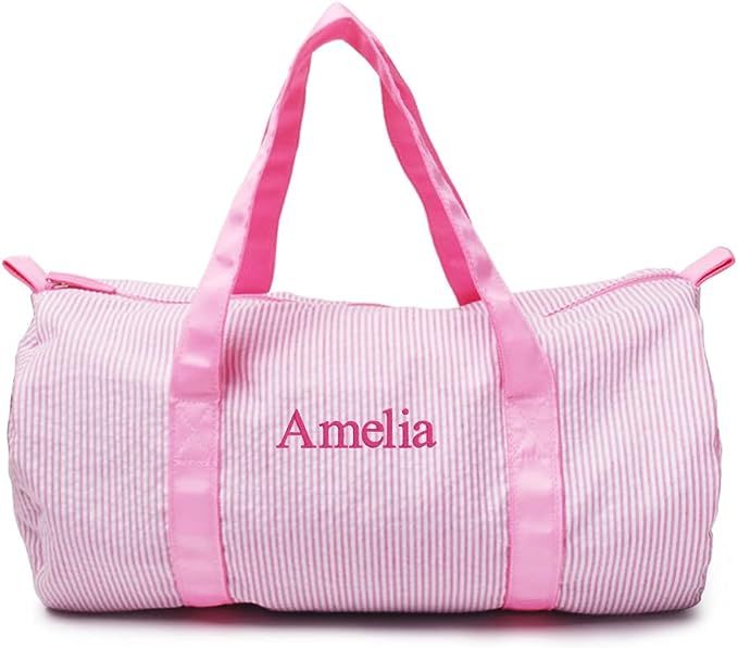Personalized Children Pink Bag, Weekender Bags, Monogram Travel Bag, Kids Duffel Bag, Large Bag, ... | Amazon (US)