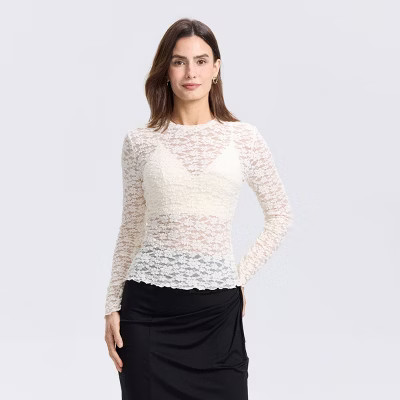 Women's Long Sleeve Lace Top - A New Day™ | Target