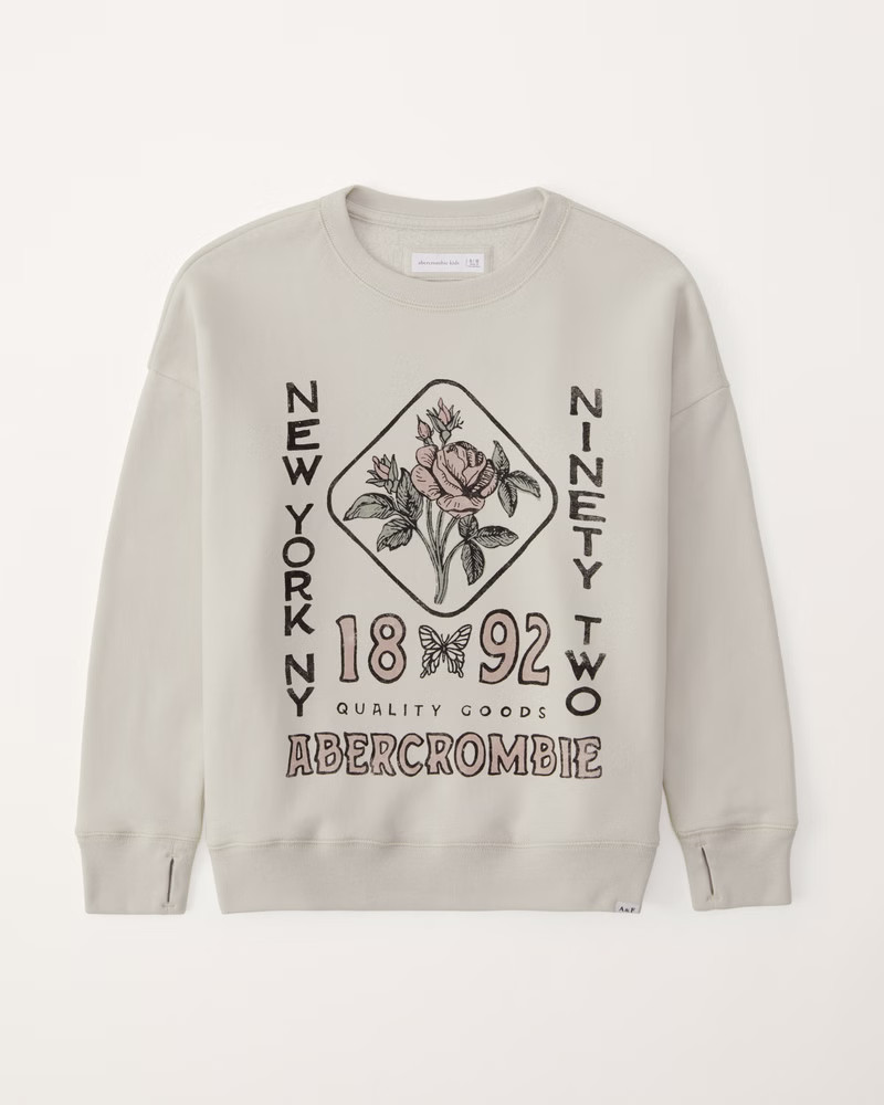 legging-friendly graphic crew sweatshirt | Abercrombie & Fitch (US)