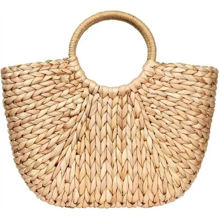 Summer Rattan Bag for Women Straw Hand-woven Top-handle Handbag Beach Sea Straw Rattan Tote Clutch Bags | Walmart (US)