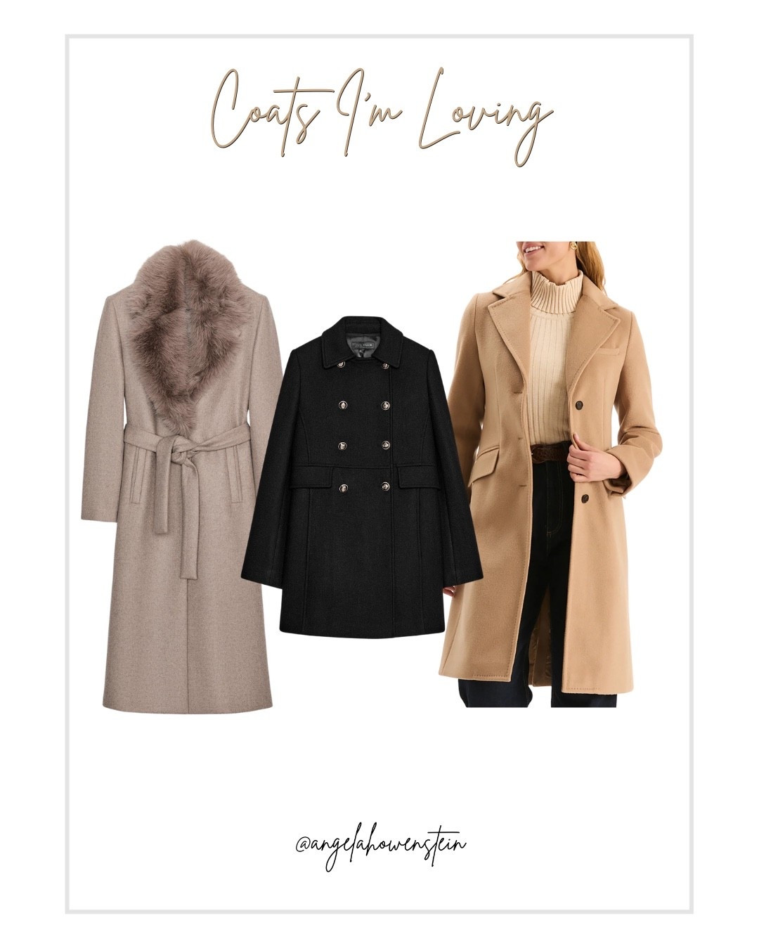 A few classic coats I’m loving right now — simple, polished, and so easy to layer with winter outfits.

#ltkfashion #ltkstyle #wintercoats #outerwearstyle #classiclook #casualchic #everydaystyle #ltkfinds #coats



#LTKOver40 #LTKSeasonal #LTKootd