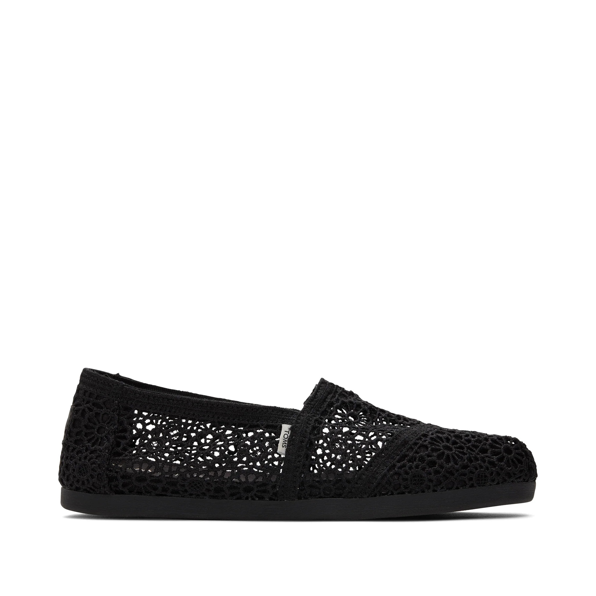 black crochet womens alpargata slip on | Toms EMEA