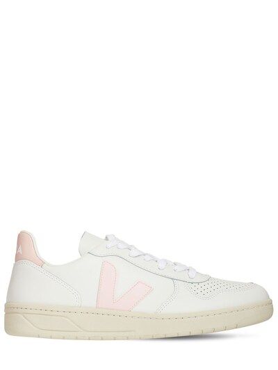 Veja - V-10 leather sneakers - White/Pink | Luisaviaroma | Luisaviaroma