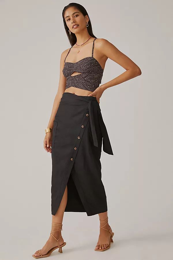 Maeve Asymmetric Wrap Skirt | Anthropologie (US)