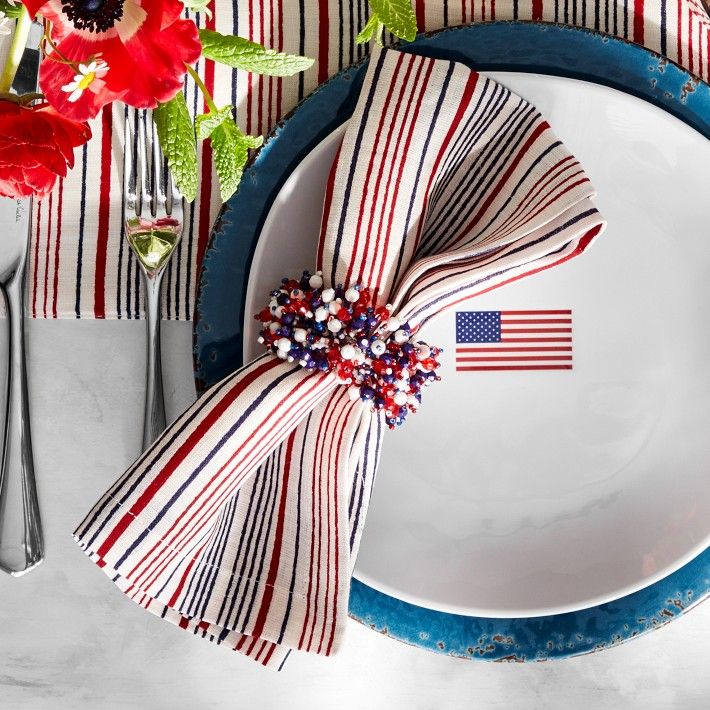Fourth of July Napkin Rings, Set of 4 | Williams-Sonoma