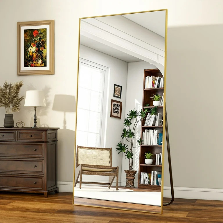 BEAUTYPEAK 76"x34" Full Length Mirror Rectangle Floor Mirrors for Standing Leaning or Hanging, Go... | Walmart (US)