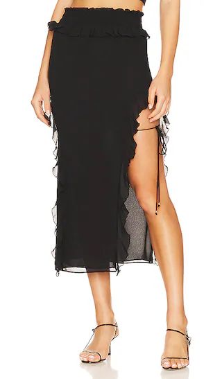 Inaya Midi Skirt in Black | Revolve Clothing (Global)