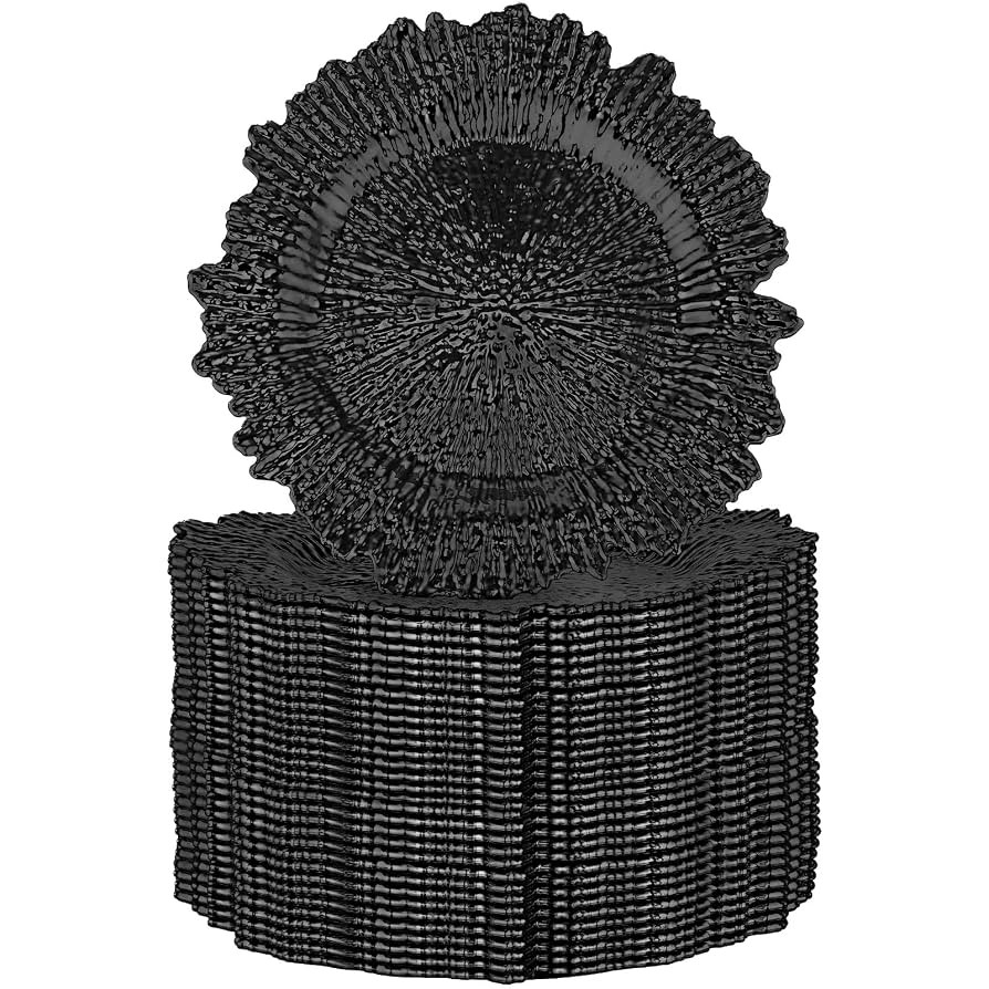 32 Pack Charger Plates Set Reef Chargers for Dinner Table Serving Tray Floral Plastic Decorative ... | Amazon (US)